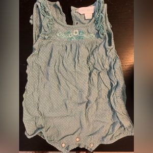 April Cornell Blue Polka Dot Romper 6-12 Months